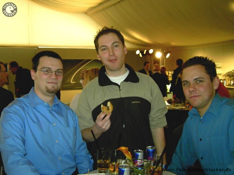 Alex, Marko und Martin in der Audi-Lounge